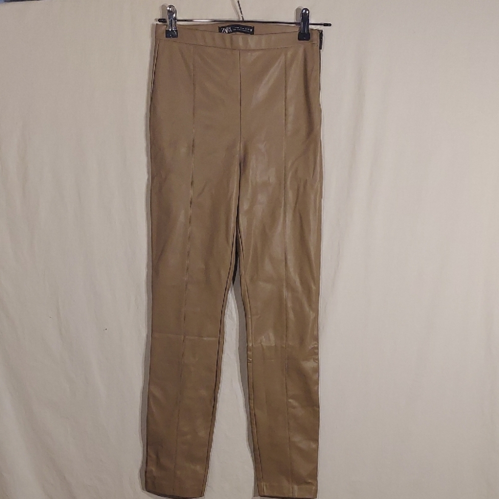 Zara High-Rise Vegan Leather Skinny Pants